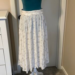 O'Neill White A-Line Skirt with Subtle Pattern